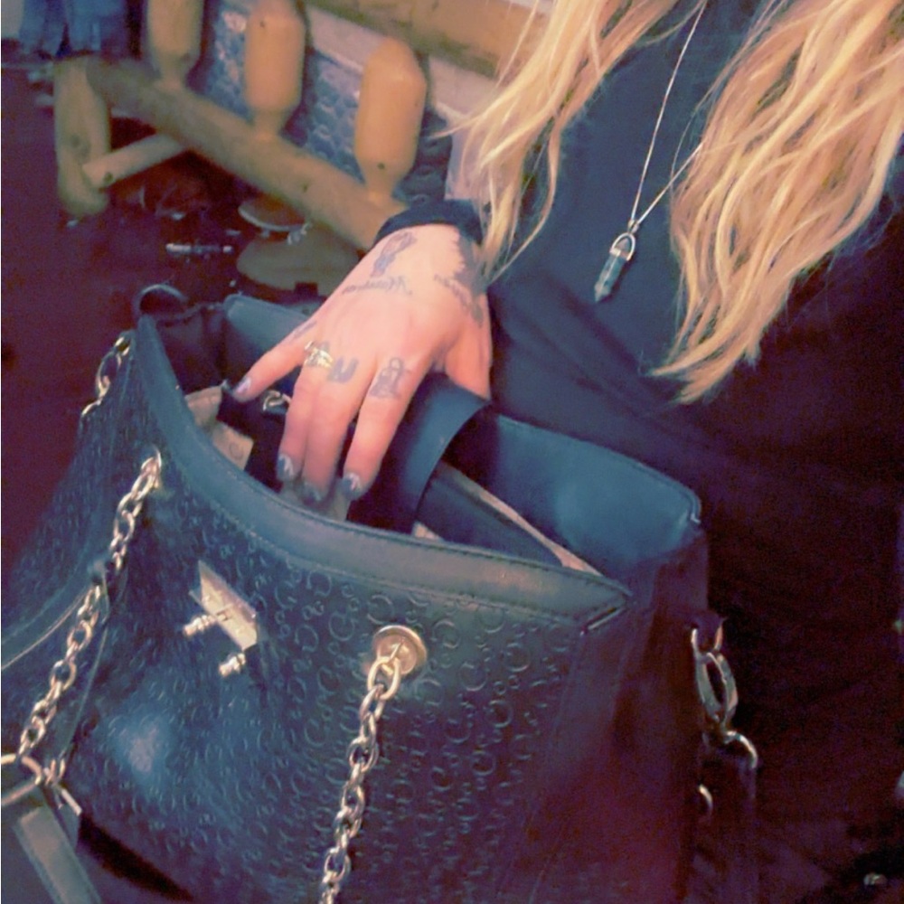 Guess handbag real leather chains and all!!